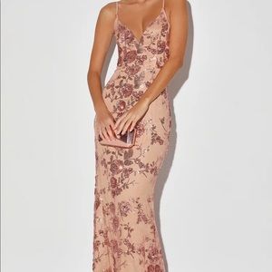 Lulu’s rose gold sequin mermaid dress